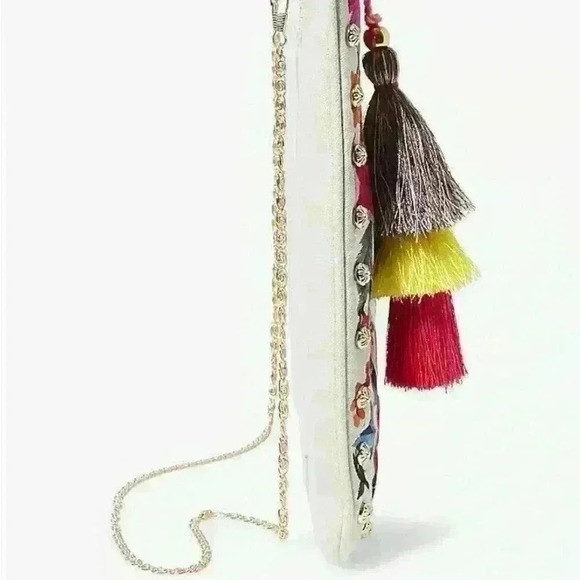 Steve Madden Breza Colorful Embroidered Large Clutch Crossbody, Natural/Multi - Picture 6 of 10